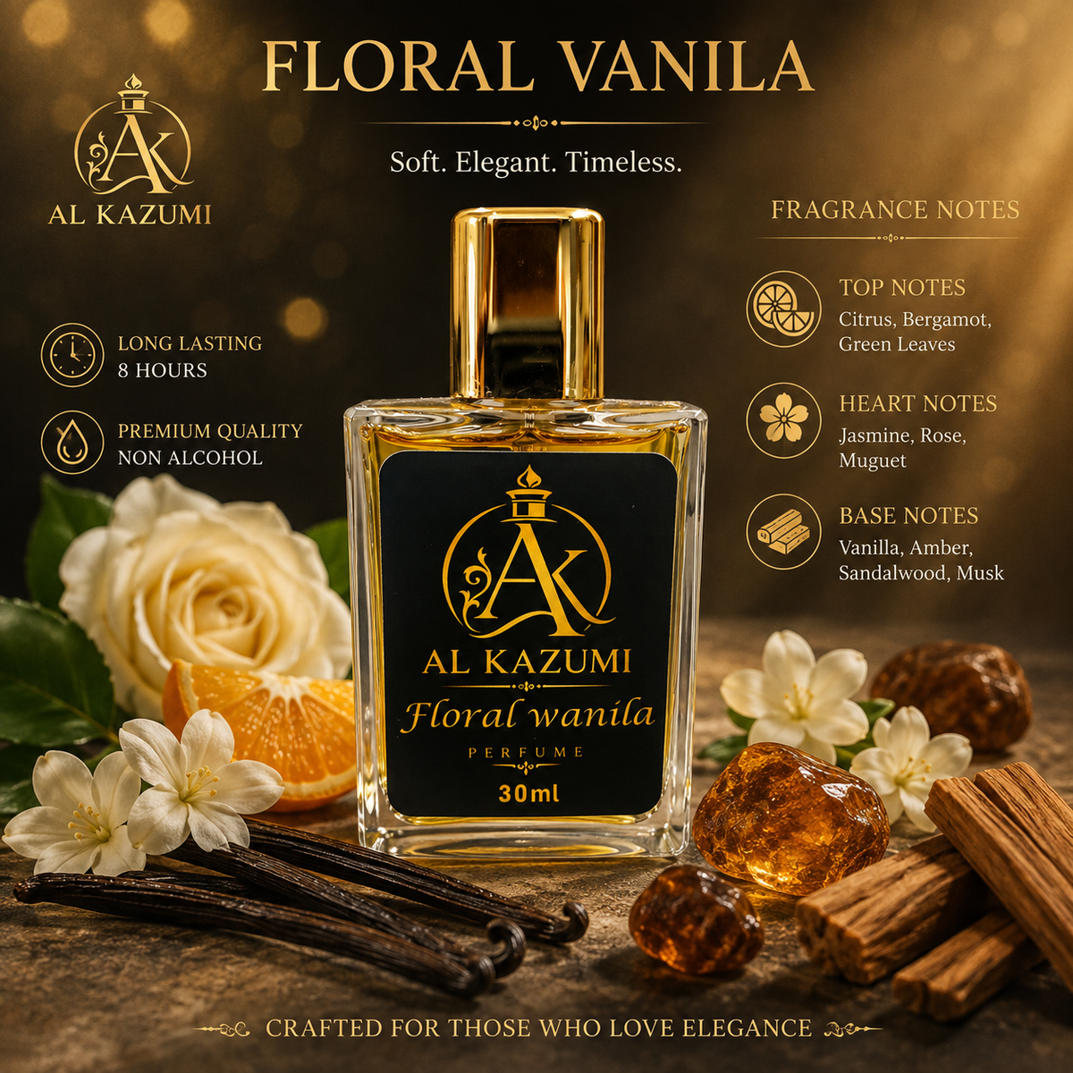 Floral vanilla premium perfume for women
