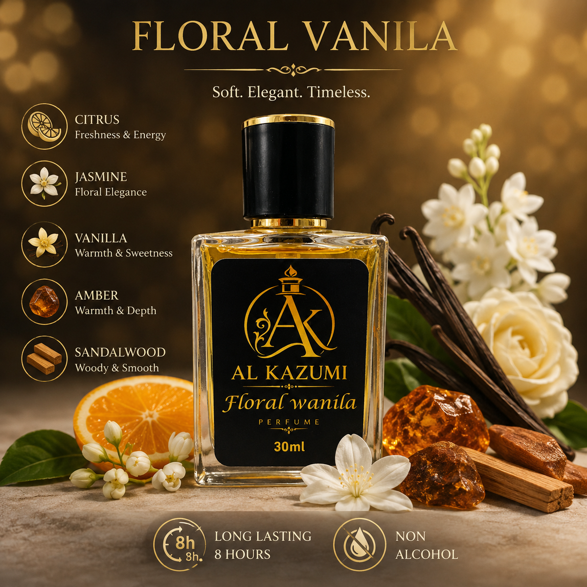 Floral vanilla premium perfume for women
